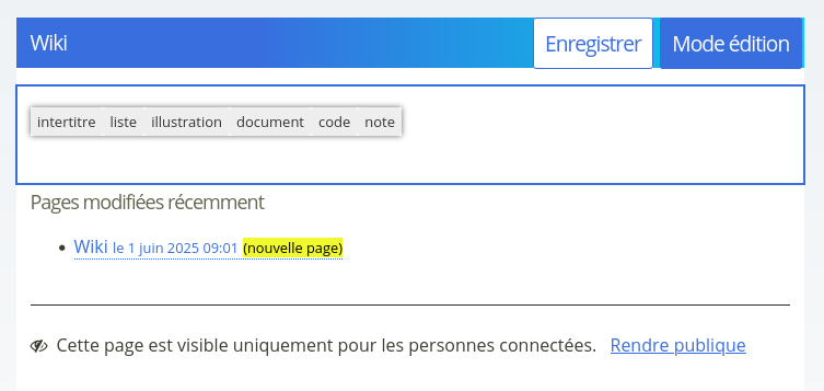 Capture d’écran avec la barre d’outils de bloc